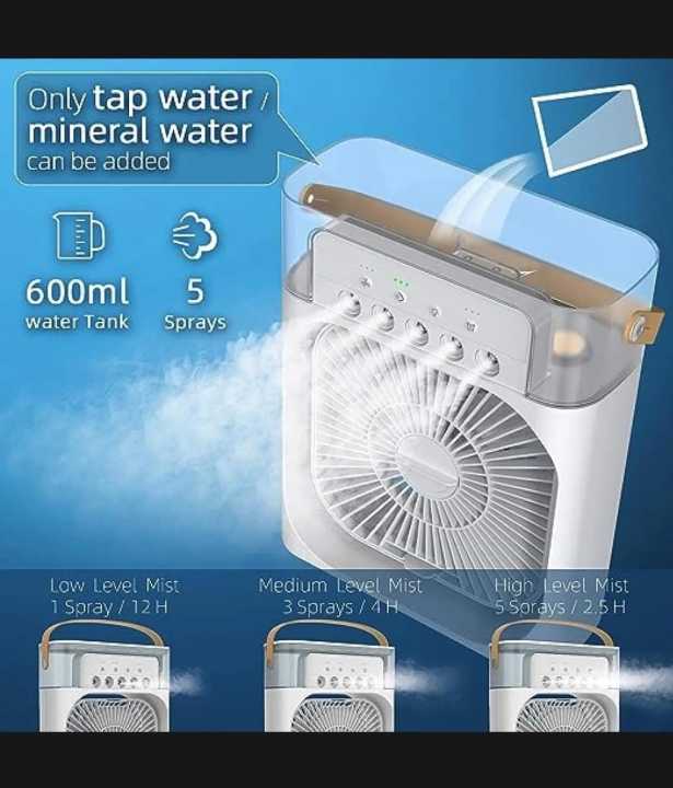 WOE   Mini Air Cooler Fan - Desk Air Cooler Nightstand Air conditioner - Mini evaporative Cooler LED light fan