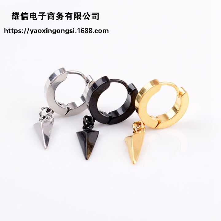 [ New ] Korean Style Awl Ear Clip Men's Earrings Black Personalized Domineering Earrings hopee Earrings