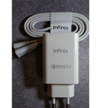 Original Infinix Fast Charger with Data Cable | Quick & Safe Charging Adapter | Compatible with Infinix Hot, Smart, Note & Zero Series | Fast USB Wall Charger. 