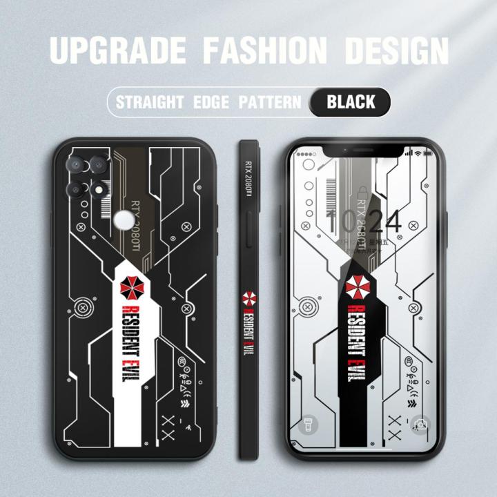Jizetin for OPPO A15 / A15S Back Cover Resident Evil Pattern Design For Boys Liquid Silicone Phone Case Soft Full Camera Protect Phone Cases