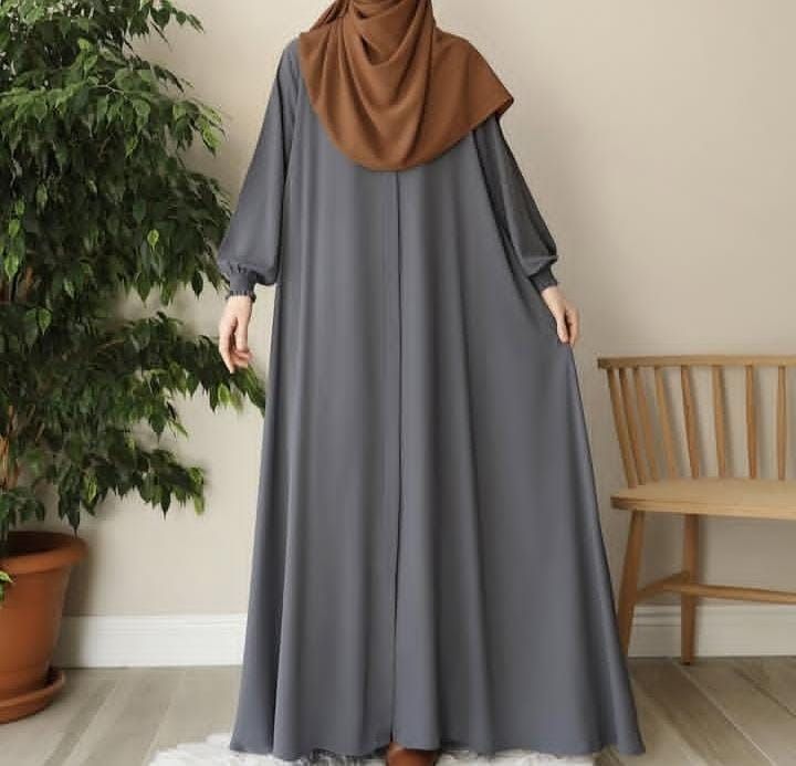 Kashish Official || Premium Grey Abaya with Brown Stoller/Scarf ...