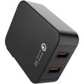Wishinkle UL Certified 36W Wall Charger Quick Charge Qualcomm 3.0 Dual USB Ports for Galaxy S10 S9 S8 s20 s21 Edge  Note 8 7 10 20 plus LG_G6 g7 V20 Nexus HTC and many More. 