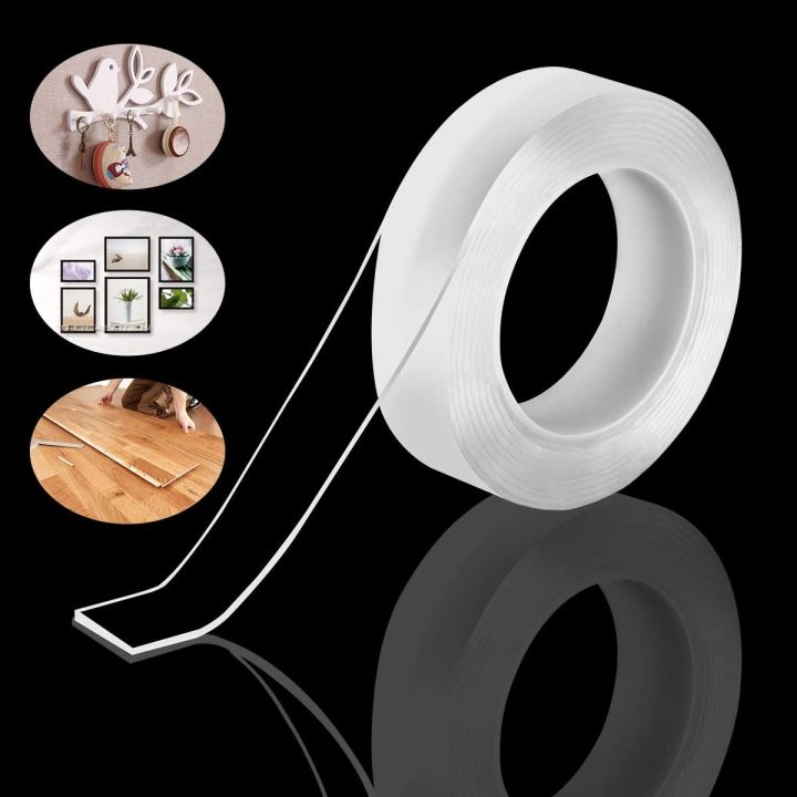 Double Sided Washable Adhesive Tape Reusable and Washable Adhesive Silicone Nano Tape with Multi-Functional Anti-Slip