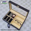 Artificial Leather Watch and Sunglass Organizer Box 6 Watch 3 Sunglass Organiser Box Smart Watch organizer case. 