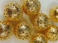 20 pcs Decorative Gold Metal Bead for Thread Tassel Embellishment | Hollow Ball Beads Diy Beads for Jewelry Making. 