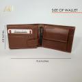 Genuine Leather Men's Zipper Coin Purse Cow Leather Wallet For Men Tri-fold Wallet Clasp Black Brown Coffee. 