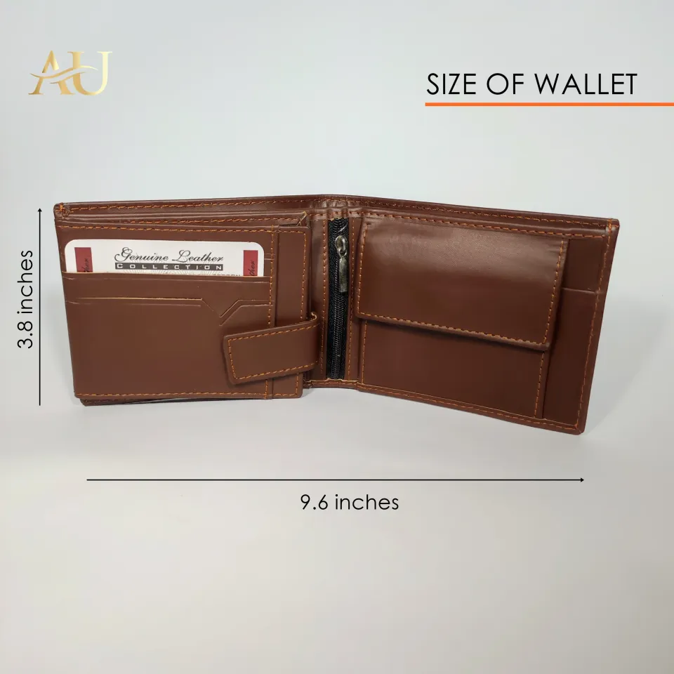 Genuine Leather Men's Zipper Coin Purse Cow Leather Wallet For Men