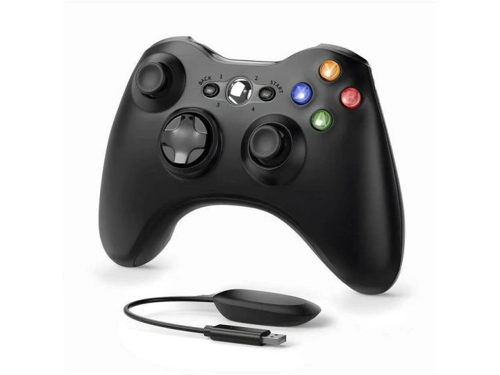 Xbox 360 Wireless Controller, 2.4GHz Dual Vibration Xbox 360 Game Controller with Receiver Remote Gamepad Joypad for Xbox 360 Slim PS3 and PC Windows 7/8/10 -No Audio Jack