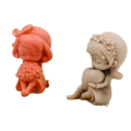 Flower Girl Candle Mold Decorative 3D Design Scented Candle Silicone Mold Heart-shape Girl Gypsum Casting Rose Candle Mould for Gift Making Home Decor Craft Enthusiasts Romantic Setting Valentine's Day Gift. 