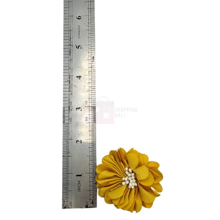 Vibrant Yellow Artificial Flowers - 1.8 Inch Diameter - Pack of 3