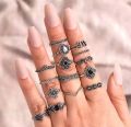 10 Pieces Ring Set For Girls Wave Twist Pearl Finger Rings For Women Wedding Gift Retro Infinite Adjustable Ring Set For Women Birthday Gift Pack of 10 Rings For Girls Soomas Jewels. 