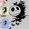 Funny funny doll face bat pattern Heat Transfer PVC Patch On Clothes Applique Decor Stickers Printed Decoration DIY Appliques. 