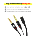 FunBug 3.5mm Female to 2 Male Headphones Splitter ~ Mic Audio Y Splitter AUX Cable for Computer & laptop ~ Headset Adapter ~ Single pin Headphone to PC Convertor ~ 2 in 1 connector for PS4, Xbox, Tablet, Mobile. 