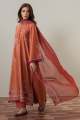 Cross Stitch - SCARLET EMBER-3PC EMBROIDERED SUIT - Cambric Edit  - For Women. 