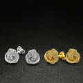 Fashion Women Round Ball Woven Twisted Rope Love Knot Stud Earrings Jewelry Gift. 