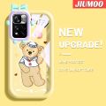 JIUMOO Case For Xiaomi Poco X4 NFC Case Duffy Pattern Little Monster Bowknot Form Casing Soft Shockproof Abrasion Resistant Phone Cases Transparent TPU Silica Gel Camera Lens Protective Cover. 