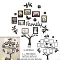 Family Tree Photo Frame 3D Wooden  Family Tree Photo Frame  Wall Décor 3mm Thickness Wooden Wall Art - Removable Family Photo Frame Tree Wall Decals Posters Wall Stickers Flower Mural Art Picture Home Décor - (12 Frames). 