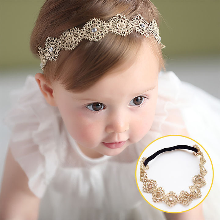 I LOVE DADDY&MUMMY-Lace Baby Headband Crown Flower Baby Girl