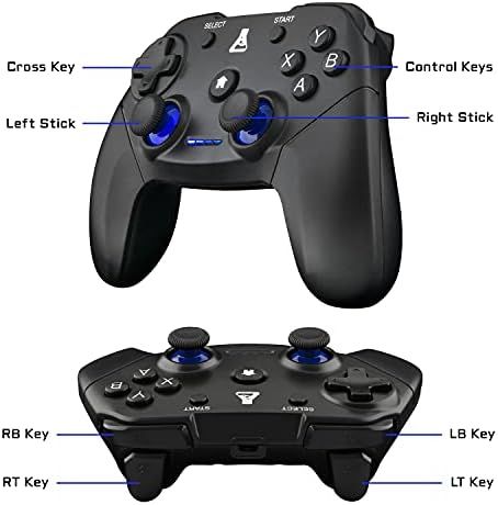 The G-Lab K-Pad Thorium Gaming Controller PC & PS3 with USB – Built-in Vibration – Joystick for PC with Windows XP-7-8-10, PS3, Android (Black) (Wireless), K-PAD-THORIUM-WL