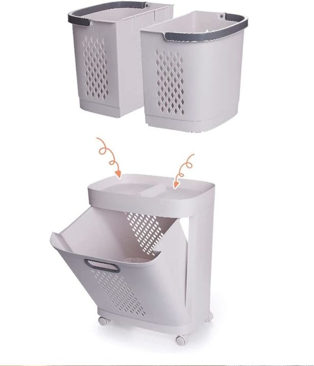 Laundry%20Baskets%20with%20Wheels%20Trolley%20Laundry%20Collector%202%20Layers%20with%203%20Storage%20Baskets%20for%20Bedroom%20Bathroom%20-%20Image%208