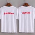 Personalized Printed T-Shirts for Couples Lovers husband wife Girlfriend boyfriend - Customize with Your Name in English or Urdu - Message your name if you want t shirt with your own name - Summer T shirts for boys girls ladies men gents couple. 