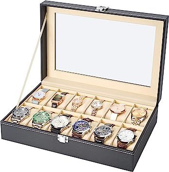 10/%2012%20Slot%20PU%20Leather%20Watch%20Box%20Display%20Case%20Jewelry%20Organizer%20with%20Glass%20Top%20-%20Image%204