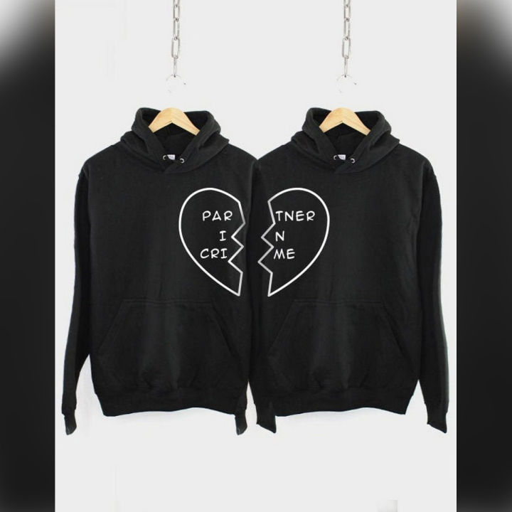 Khanani s Partner in crime cute couple matching hoodie best friends hoodies pack of 2 Daraz.pk