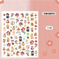 3D Disney Cartoon Character Nail Sticker Anime Lilo Stitch Nail Supplies Cute Lion King Decoration Mary Cat Stickers For Nails. 