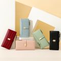 Korean women's long wallet stone pattern bi-fold cute zipper purse long women wallets. 
