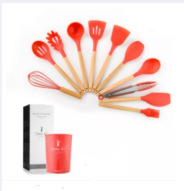 Kitchen%20Utensil%20Set%2010%20PCS%20Cooking%20Utensils%20With%20Plastic%20Utensil%20Holder,%20Non-stick%20Silicone%20and%20Heat%20Resistant%20Wooden%20Utensils%20-%20Image%207