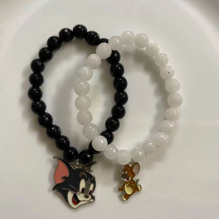 Tom and jerry couple bracelet long distance couple bracelet friendship braclet best friend bracelet duo braclet