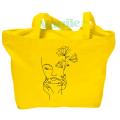 Vagile One Line Drawing Face with Flowers Tote l Aesthetic Tote Bag Durable Canvas Zipper Bag for Girls Large Capacity With Zipped pocket inside Gift Idea. 