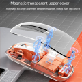 Transparent Gaming Mouse Bluetooth Wireless Mouse with RGB Light Rechargeable Mouse for PC Gamer Accessories,A. 