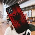 Phone Case For Apple IPhone 12 Mini 11 Pro XR X MAX SE XS 4 5 6 6S 7 8 E Plus Black Cover Funda Soft Etui Albania Flag Eagle. 