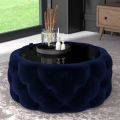 ottoman coffee table round table center table velvet table. 