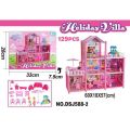 Holiday Villa Three Story Pink Doll House For Girls - 129 pcs - 24 inches. 