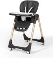 Kidilo Baby Dining Chair, 2 in 1 Height Adjustable, Foldable with 360° Swivel Wheels, Suitable for 6 Months to 6 Years Old - DC01. 