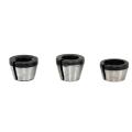 Router Collet-1 x 0.24 inch / 6 mm Collet Chuck Adapter (with nut)
1 x 0.25 inch / 6.35 mm Collet Chuck Adapter (with nut)
1 x 0.32 inch / 8 mm Collet Chuck Adapter (with nut)-As shown. 