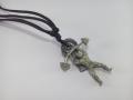 Black Bodybuilder Gym Style Locket with Leather Rope. 