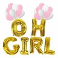 "Oh Baby " / "OH BOY " and "OH Girl" Golden Foil Balloons -  Letter Foil Balloon Baby Shower Party Decoration Supplies Gender Reveal. 