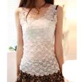 Women's Floral Mesh Design Sleeveless Camisole. 