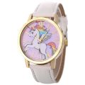 New Cute Children's Watch Fashion Cartoon Unicorn Dial Belt Quartz Watch + Necklace Free Match Suit. 