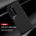 For Huawei P40 pro 360 Full Protection Case For Huawei P40 pro Double-Sided Shockproof Phone Cover leather feel car magnetic attraction Phone Case. 