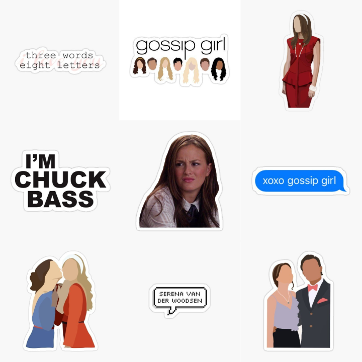 25pcs GOSSIP GIRL xoxo sticker pack of 2000s tv show for girls mean girls clueless cute aesthetic stickers pink