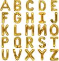 Metallic Foil Balloon 16" Inch Gold Alphabet Letter ABC Balloons, Aluminum Hanging Foil Film Baloon for Wedding, Birthday Party Decoration. 