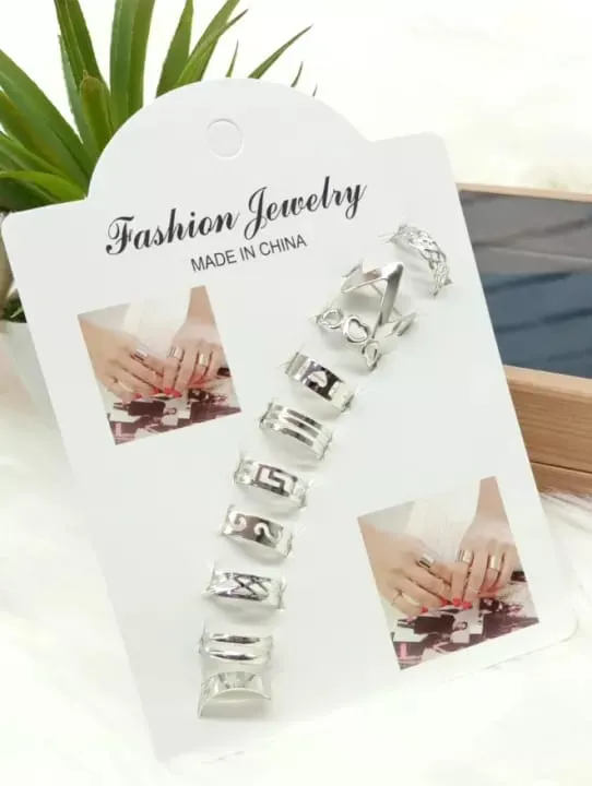 10%20pcs/set%20Golden/black%20Ring%20set%20women%20Wedding%20Anniversary%20rings%20for%20girls%20-%20Image%204