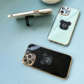 Hstyle For vivo Y20 Shiny electroplated TPU stereoscopic black violent bear ring standing back cover square cover girls and boys gift soft hard waterproof fall proof protective sleeve ring sari. Gift: lanyard. 