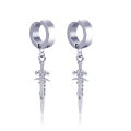 【Pocket king VOX 】pairs stainless steel ear earrings for men women punk cross black earrings jewelry gifts. 