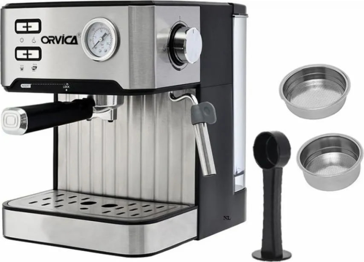 ORVICA Fully Automatic Italian Coffee Machine Premium Coffee Cappuccino High Quality Enjoy Delicious Espresso Stainless Steel Espresso Coffee Maker With Touch of a Button Coffee Machine With Italian Pump 16l 850w Black silver 15 Bar Pump
