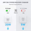 20W USB C 2 Pin US Fast Charger - Apple 20W USB-C Power Adapter-iPhone Lightning PD Fast Charging Power Adapter for IOS iPhone. 